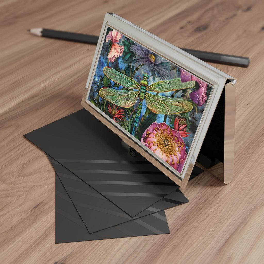 Bedazzling Dragonfly Business Card Holder | Nature inspired Card Case | PCS Art