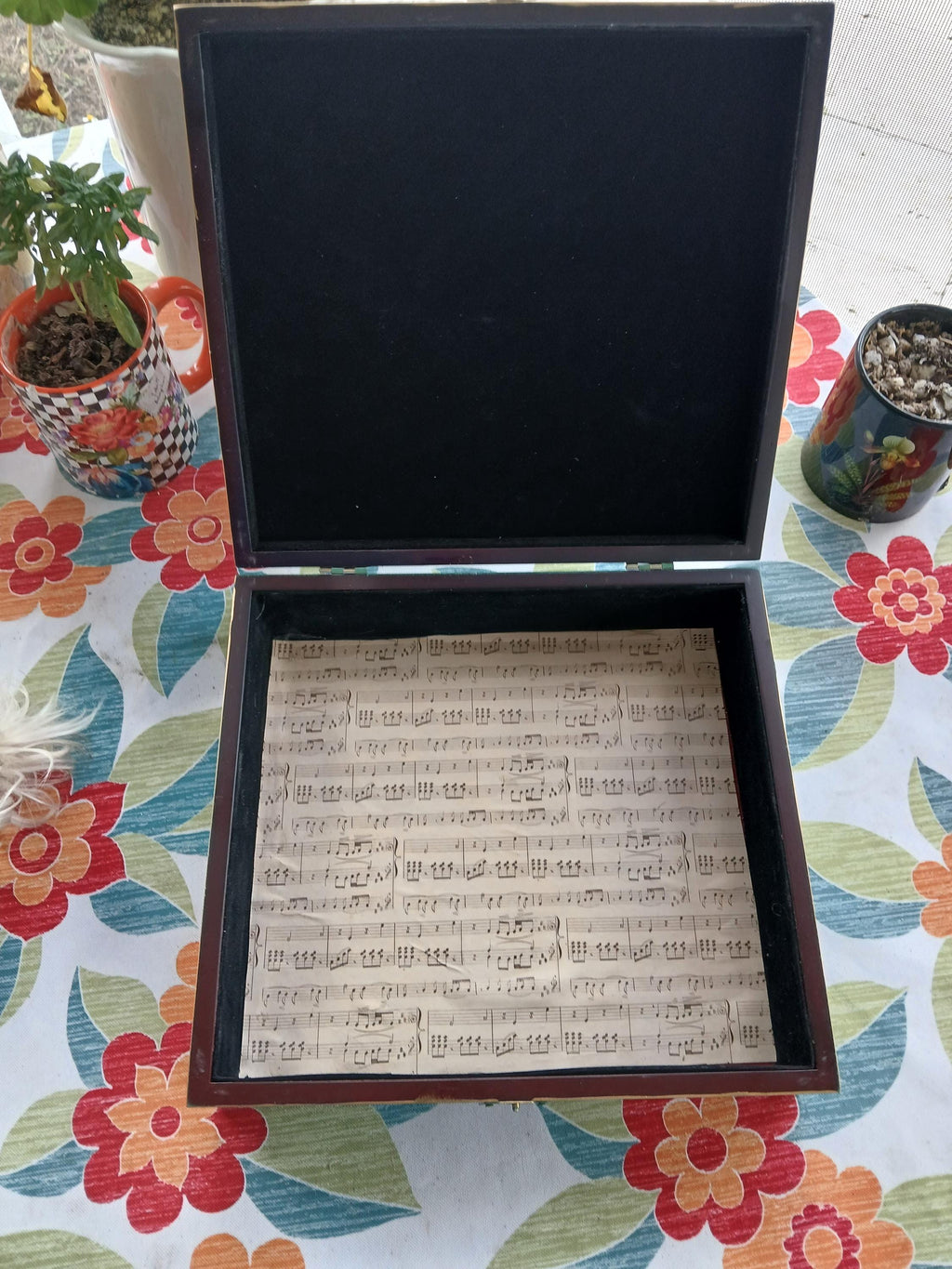 The Vintage Violette Label Keepsake Box,Jewelry chest, For Rosaries, Hankies, letters. Storage gift Box