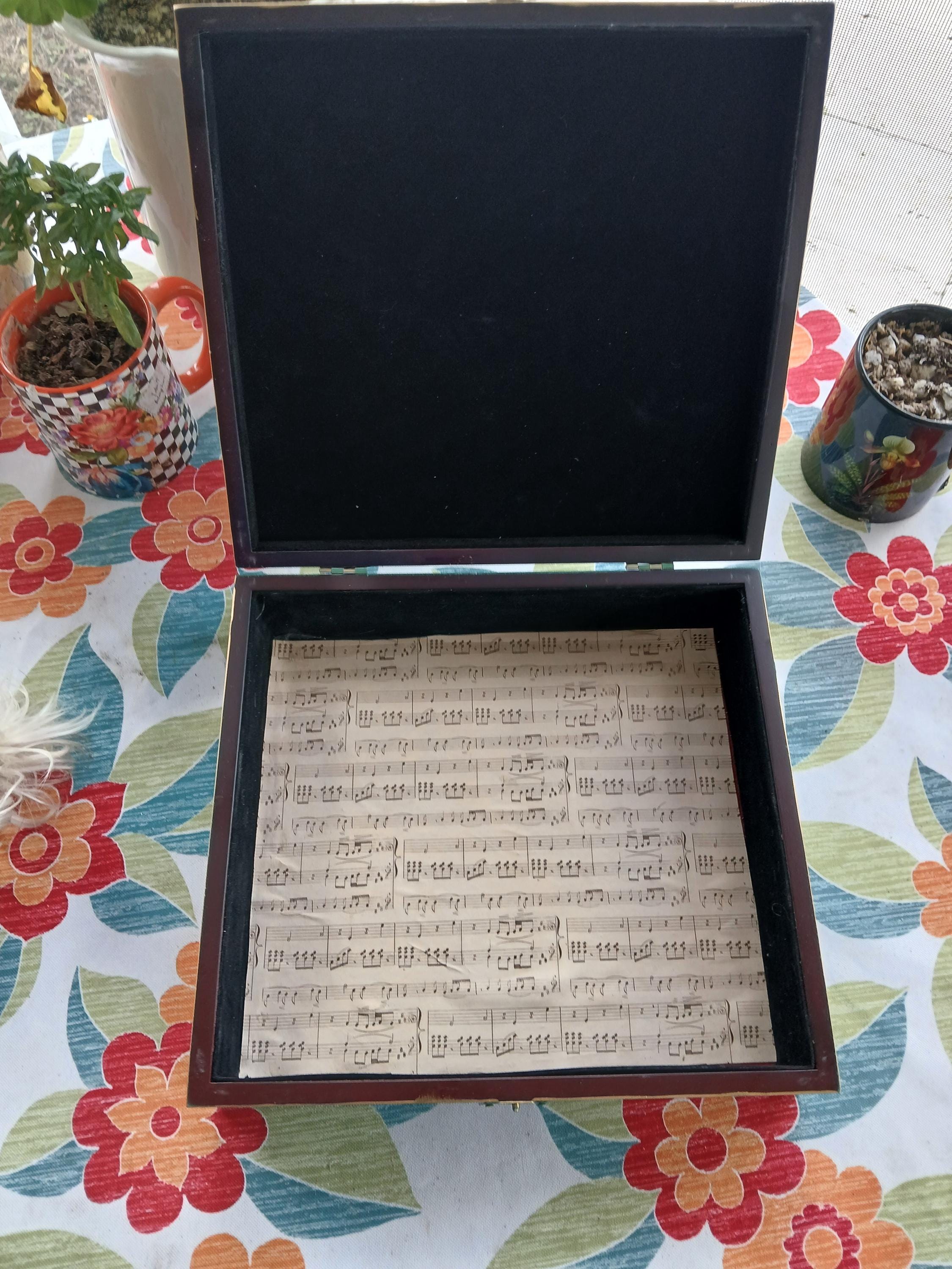 The Vintage Violette Label Keepsake Box,Jewelry chest, For Rosaries, Hankies, letters. Storage gift Box