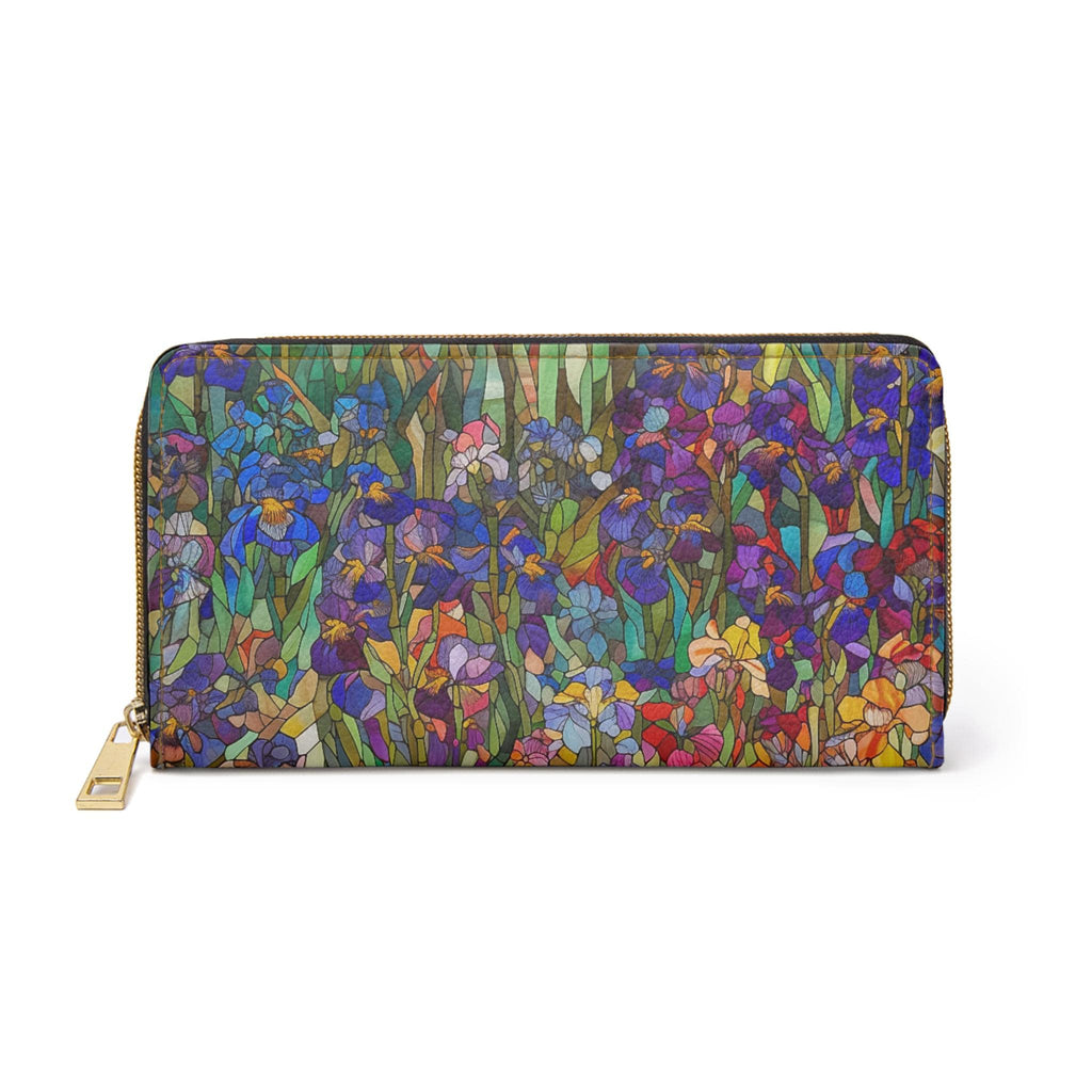 Garden Floral Art Wallet • Botanical Zipper Clutch • Vegan Leather