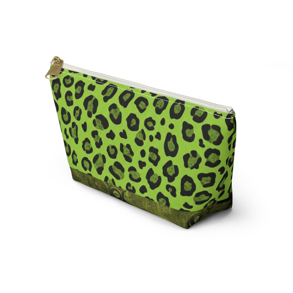 Acid Green Leopard Print Pouch • Bold Zipper Bag