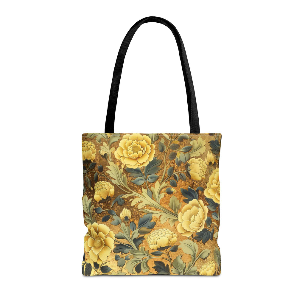 Willaim Morris Tote Bag | Golden Botanical Bible Study Accessory | Christian Shoulder Bag