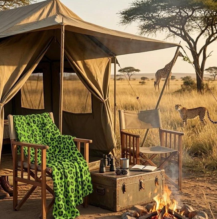 Acid Green Leopard Print Velveteen Blanket | Animal Print Throw