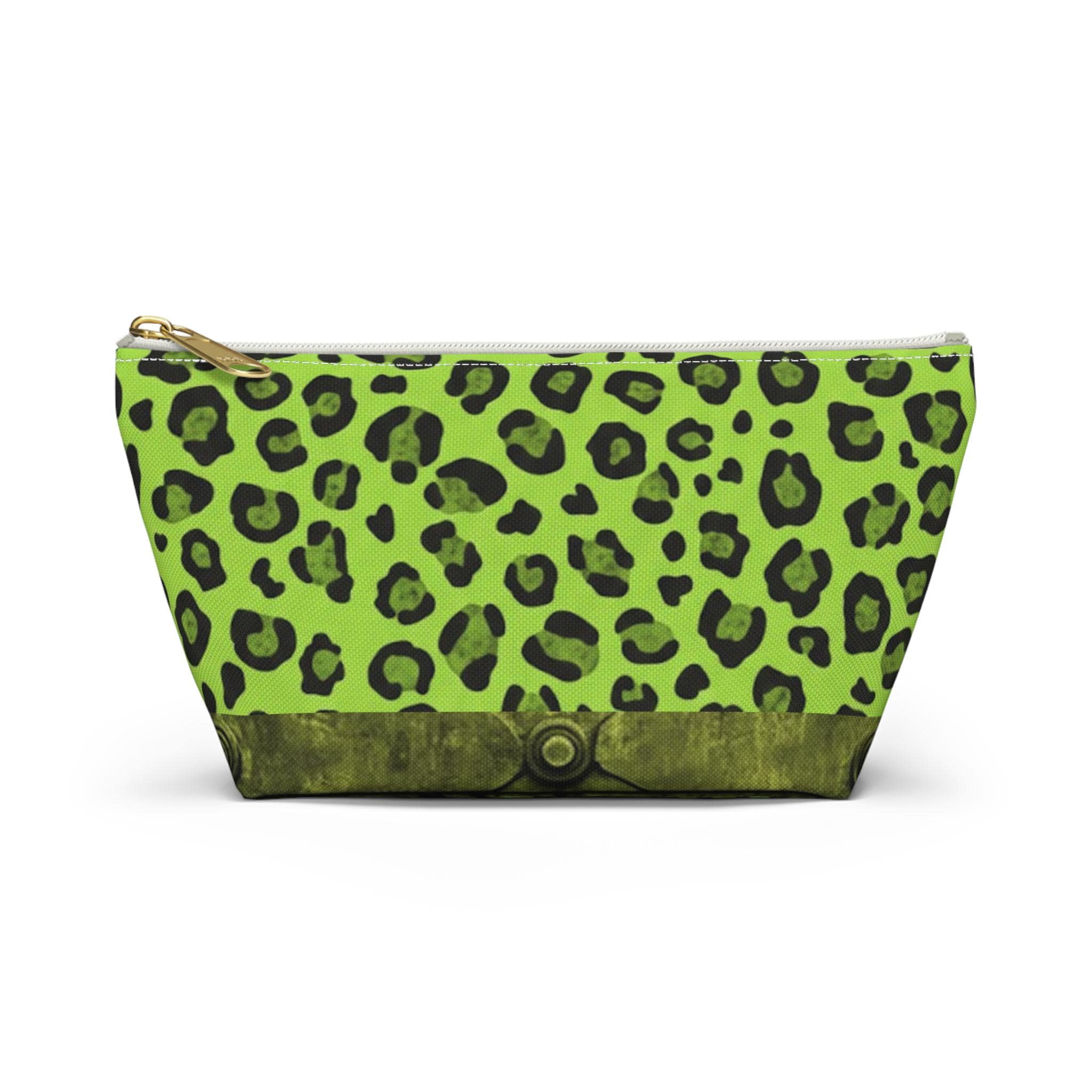 Acid Green Leopard Print Pouch • Bold Zipper Bag