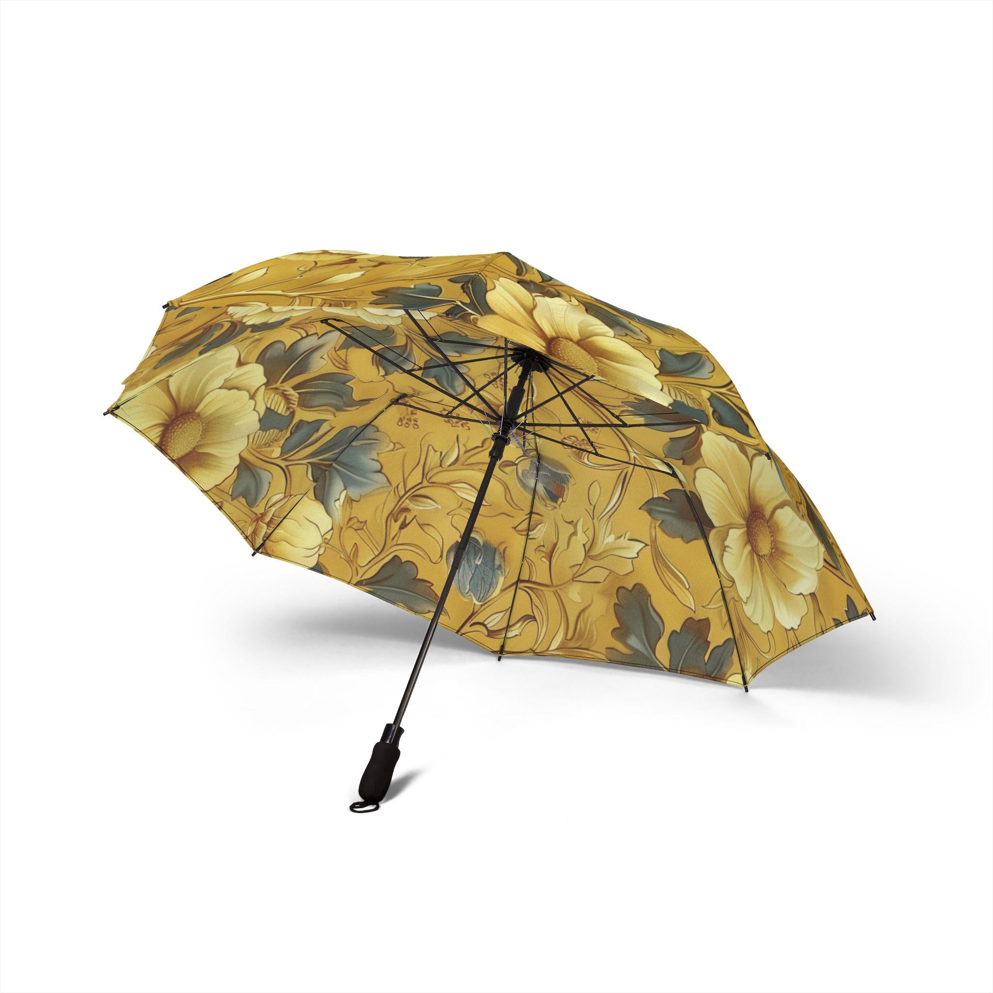 Willaim Morris Floral Shabby Chic Umbrella | Cottagecore Garden Umbrella | Compact Travel Parasol | Feminine Gift for Her | Rain Accessory