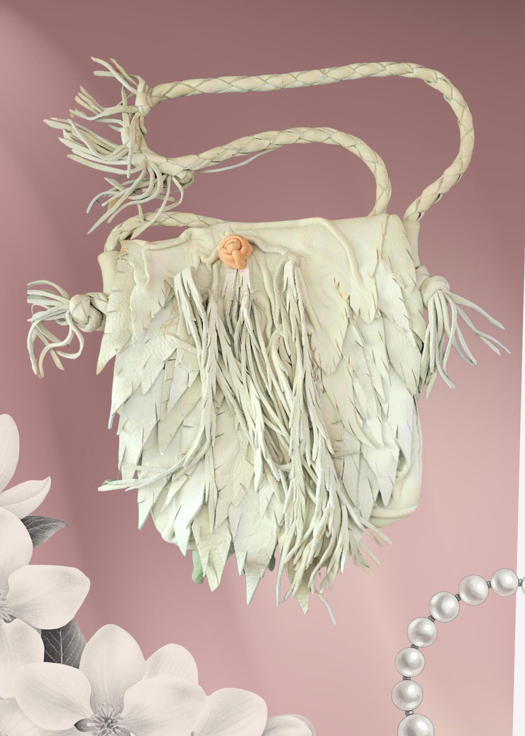 Sleek Boho Fringe Shoulder Bag | Artisan Leather Small Purse, Phone Holder