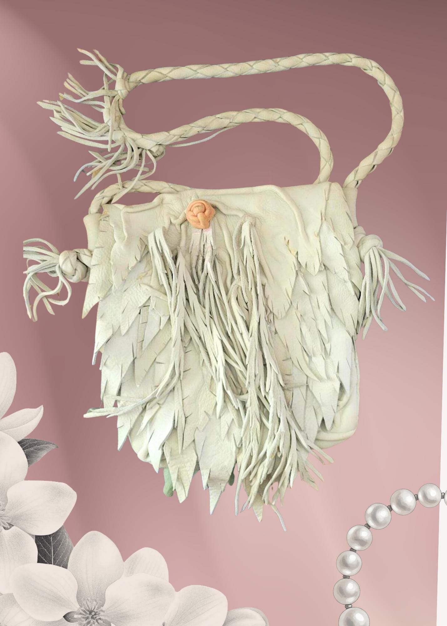 Sleek Boho Fringe Shoulder Bag | Artisan Leather Small Purse, Phone Holder
