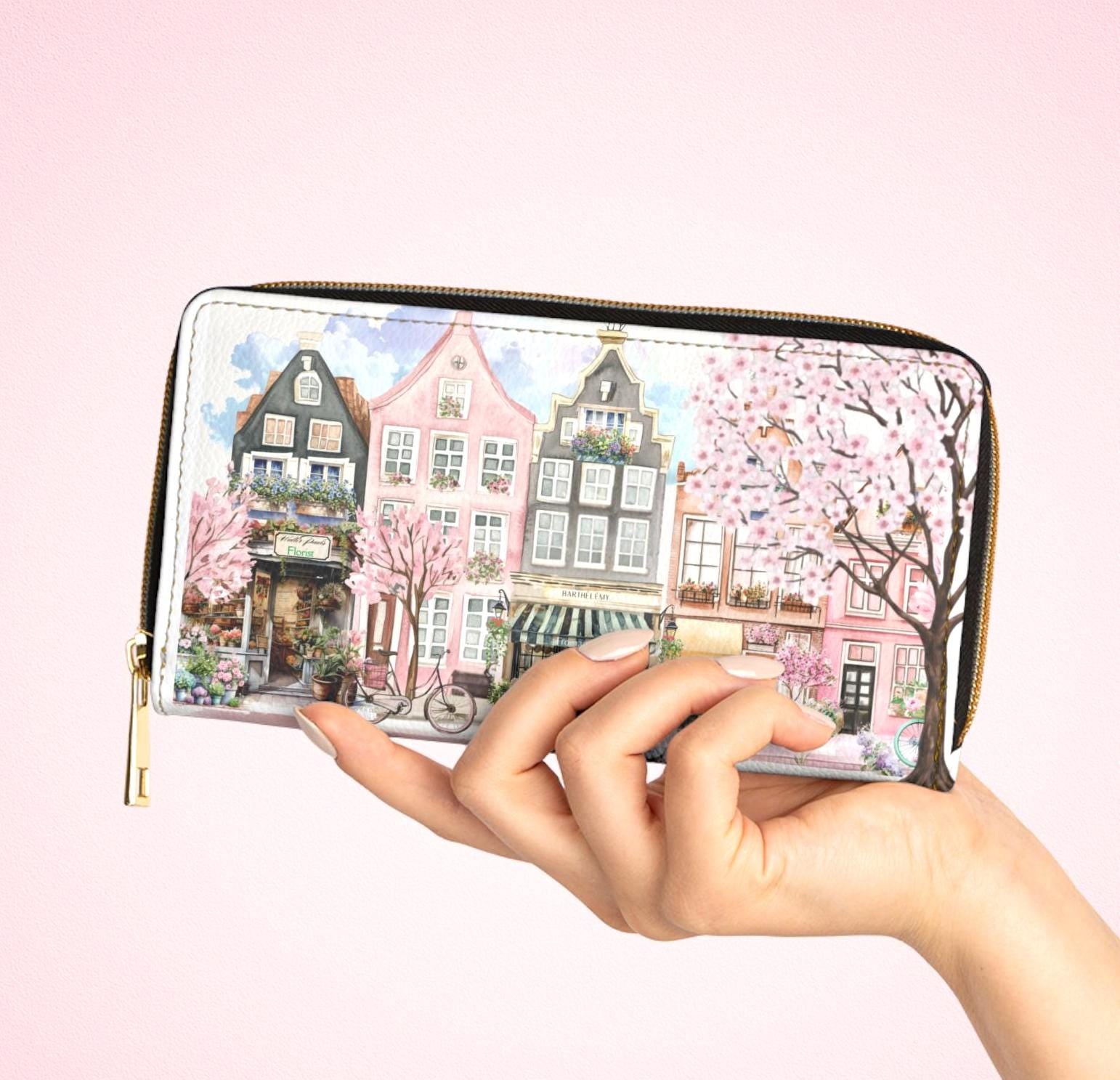 San Francisco Painted Ladies Zipper Wallet Victorian Row House Clutch