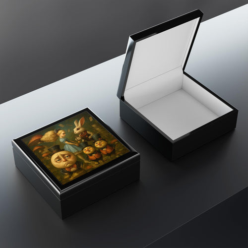 Alice in Wonderland storybook characters Jewelry Box | illustrated keepsake