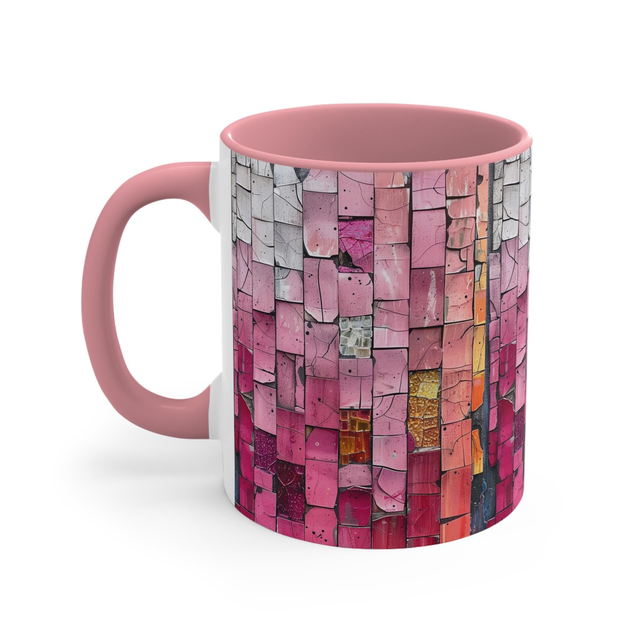 Pink Mosaic Mug • Modern Art Coffee Cup • PCS Colorful Drinkware