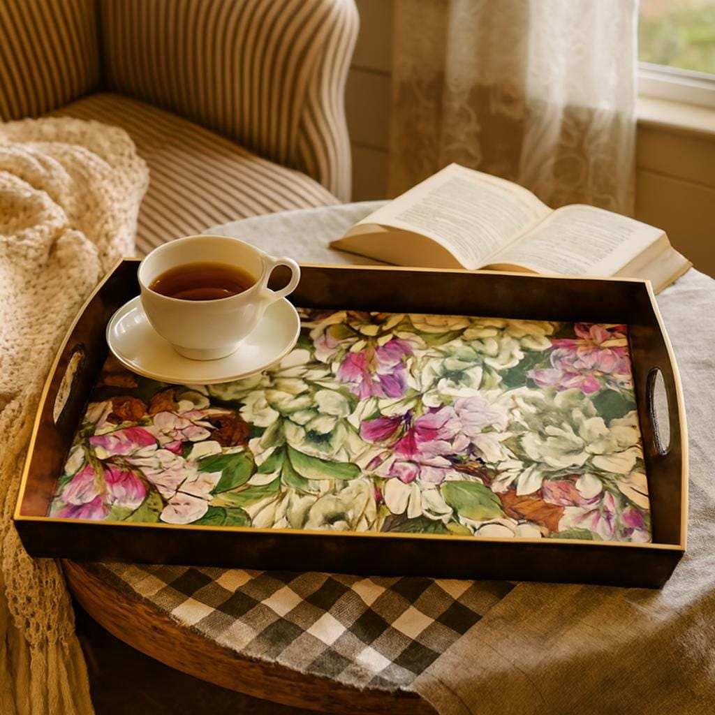 Floral Cocktail Table Tray – Bed Tray  Hostess Gift Michael Co