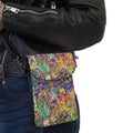 Monet Iris Small Cell Phone Purse, Artful Impressionist Floral Phone Crossbody Bag