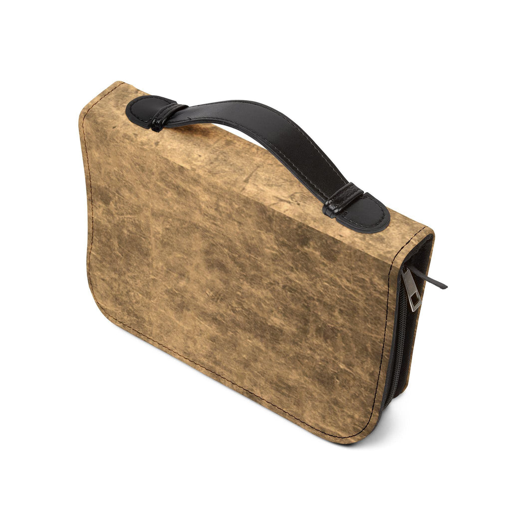 Warrior For Christ Bible Cover Printed Vegan Leather Bible Case Handle, Zipper