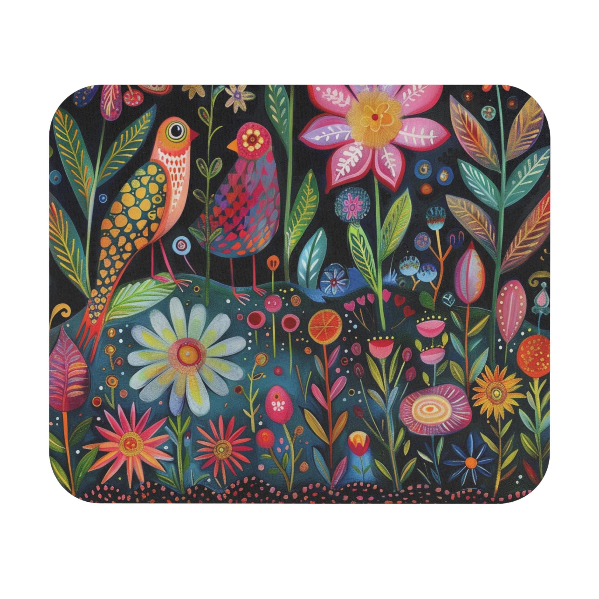 Floral Merrimeko Mouse Pad, Colorful Desk Decor